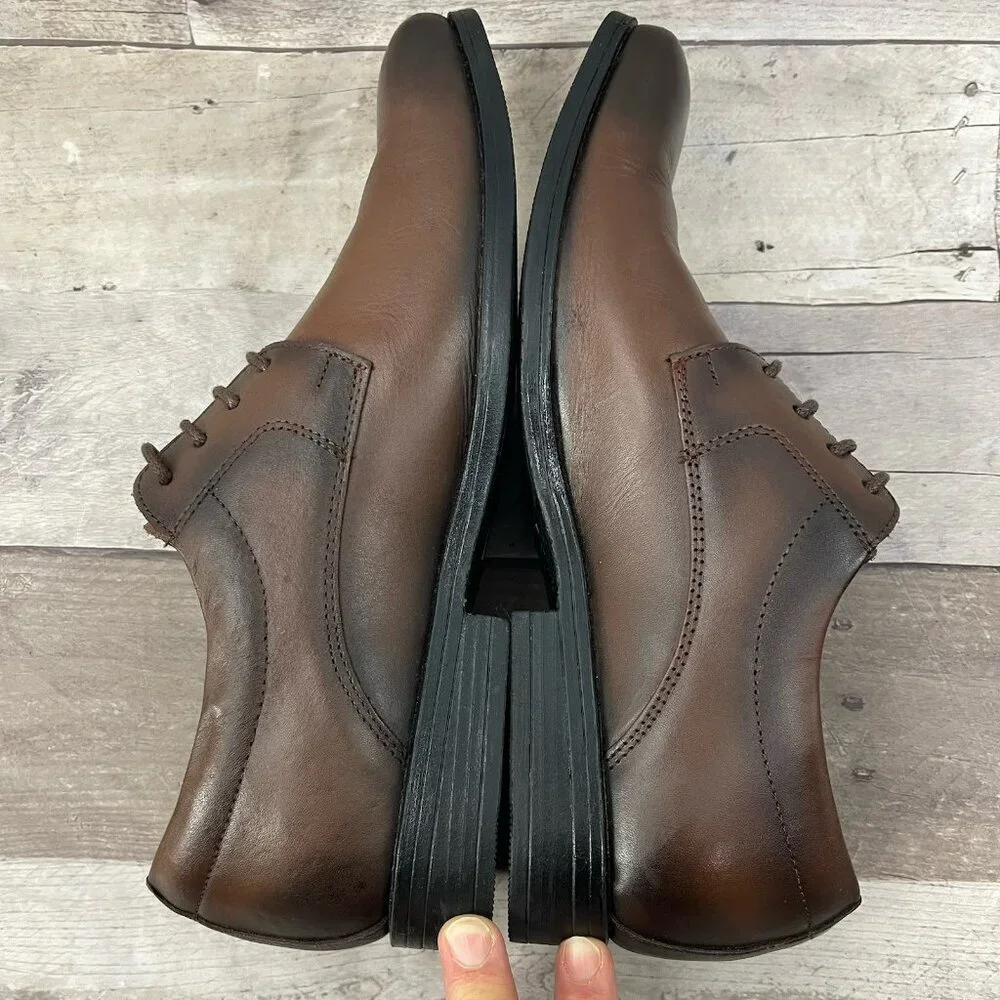 Giorgio Brutini Le‎ Glove Size 8 Brown Leather Oxford Dress Shoes Lace Up